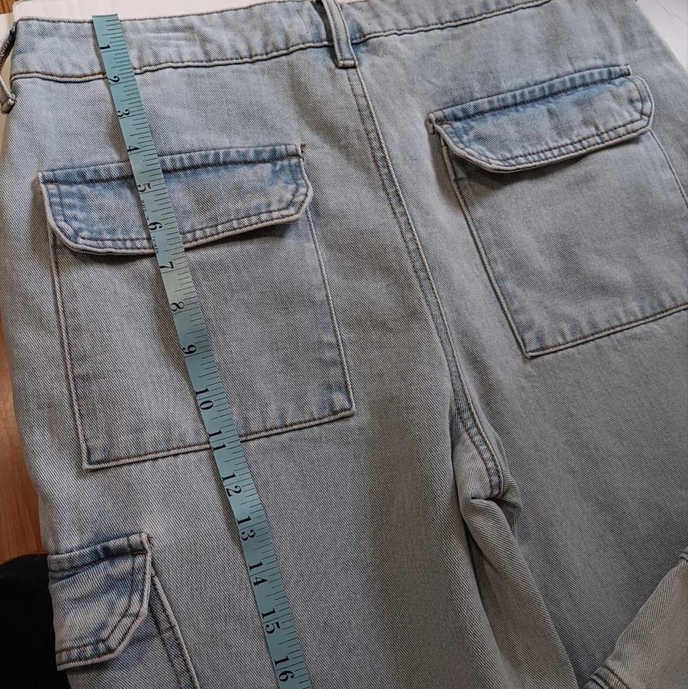 BB Jeans women's cargo pants,straight leg,Low rise,Ligh Blue,sz 9/29, Cotton. - Picture 15 of 17